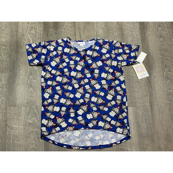 Lularoe Gracie Shirt Uncle Sam July 4th Patriotic High/Low Size 10 NWT - Picture 2 of 6